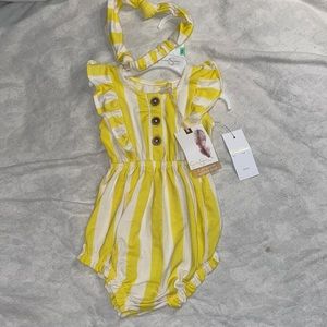 Summer Toddler Romper With Headband 🍄